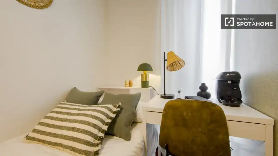 Bedroom of Flat for share in Madrid  with Air Conditioner, Heating and Furnished