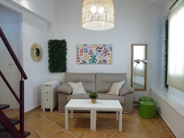 Sala de estar de Estudio de alquiler en Málaga con Aire acondicionado, Amueblado y Lavadora