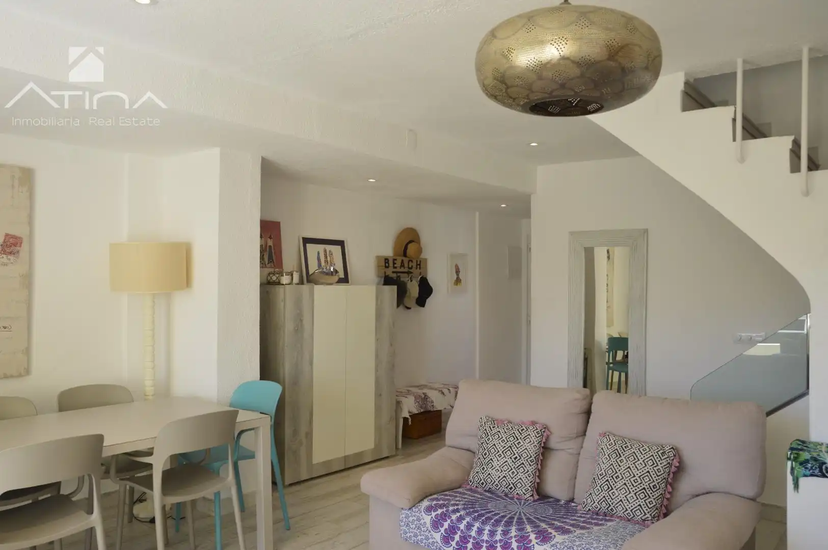 Wohnzimmer von Maisonette zum Verkauf in Jávea / Xàbia mit Klimaanlage, Heizung und Privatgarten