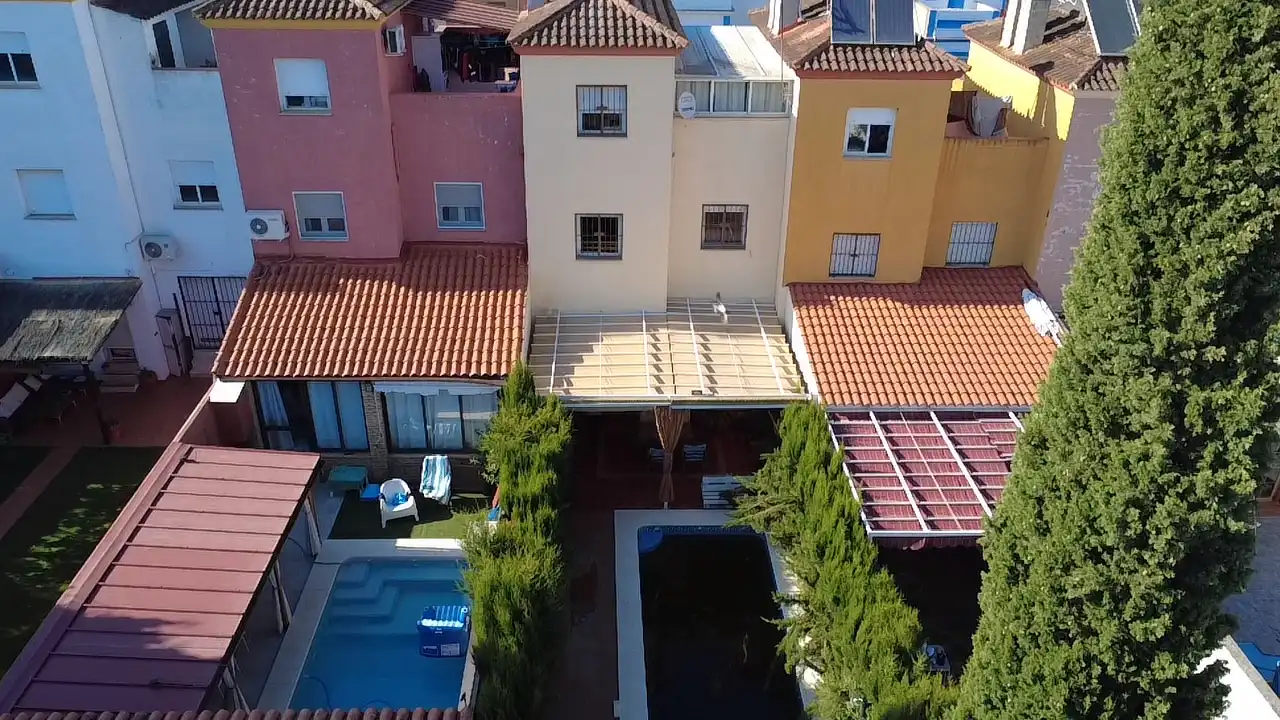 Exterior view of Detached homes for sale in Castilleja de Guzmán  with Air Conditioner, Terrace and Swimming Pool