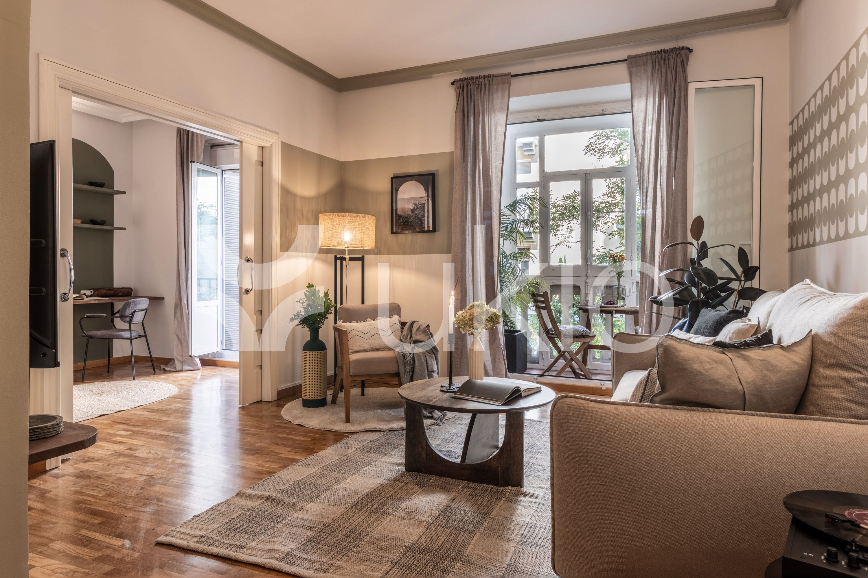 Living room of Apartment to rent in  Madrid Capital  with Air Conditioner, Heating and Furnished