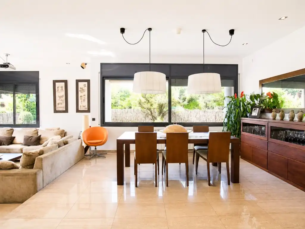 Dining room of Houses for sale in Olèrdola  with Air Conditioner