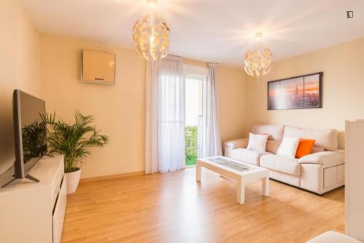 Living room of Apartment to rent in Málaga Capital  with Air Conditioner, Furnished and Oven