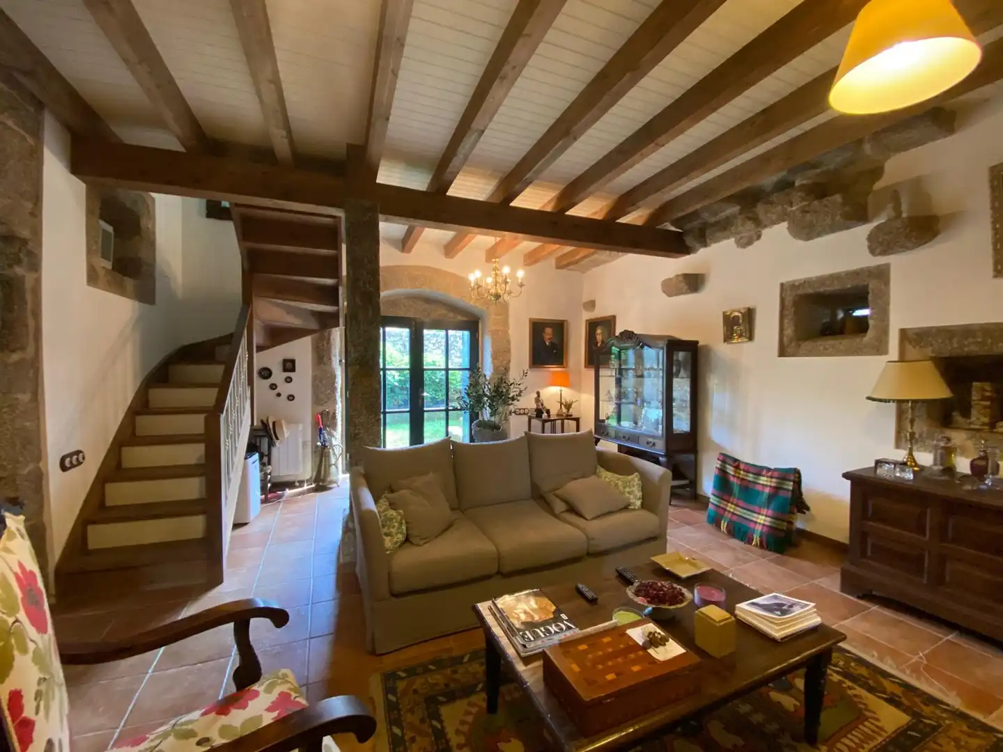Sala de estar de Casa o chalet en venta en Leiro con Calefacción, Jardín privado y Parquet