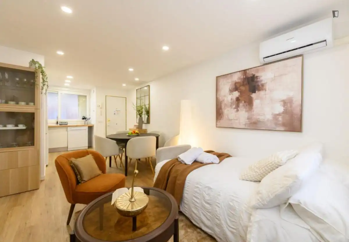 Sala de estar de Apartamento de alquiler en Madrid con Aire acondicionado, Calefacción y Amueblado