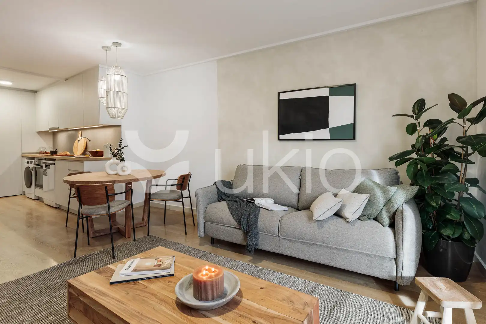 Sala de estar de Apartamento de alquiler en Barcelona con Aire acondicionado, Calefacción y Amueblado