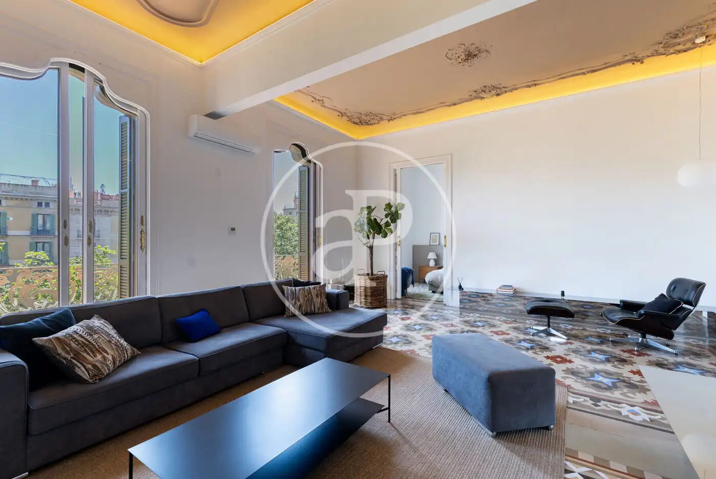 Wohnzimmer von Wohnung zur Miete in Barcelona mit Klimaanlage, Heizung und Möbliert