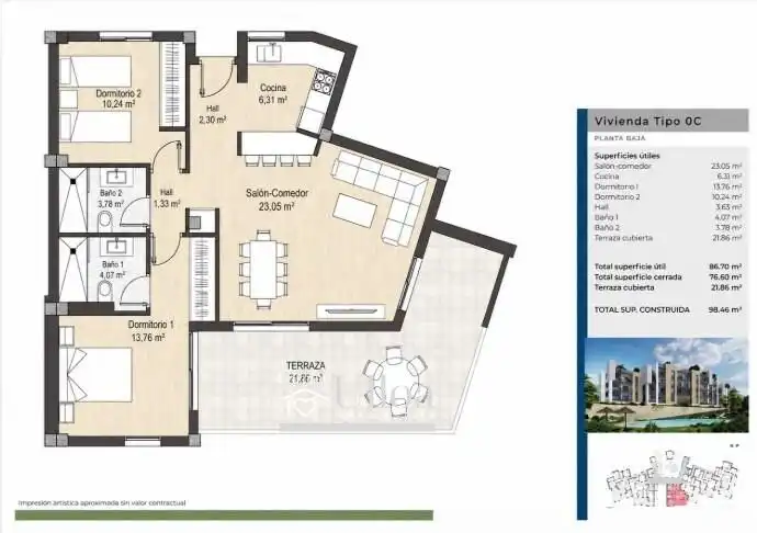 Piso con piscina en venta en Bonalba - Cotoveta, imagen 15