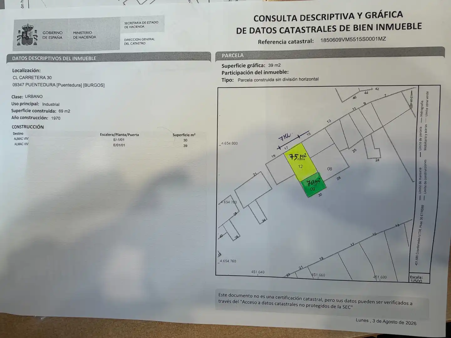 Finca rústica en venta en Puentedura con Jardín privado, Terraza y Trastero