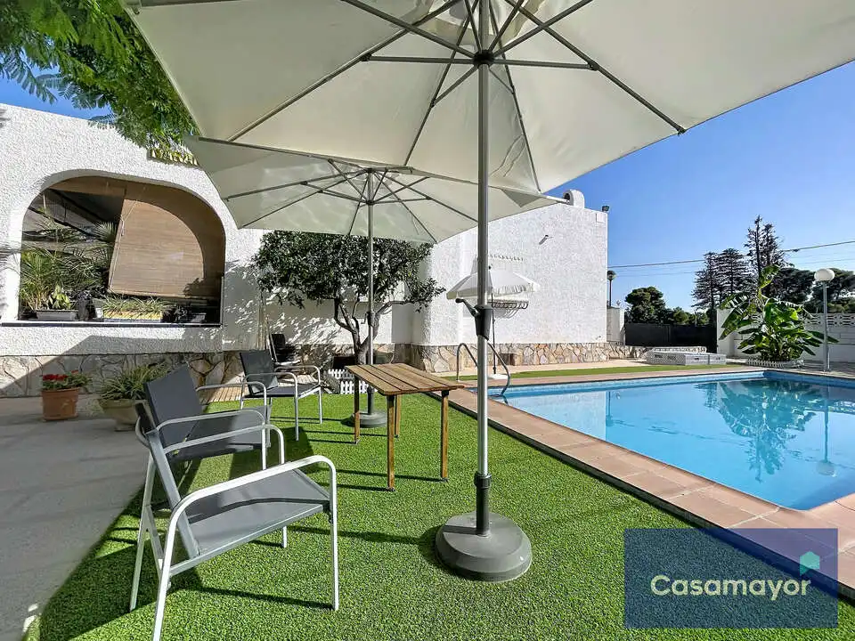 Piscina de Casa o xalet en venda en Sant Joan d'Alacant amb Aire condicionat, Jardí privat i Piscina