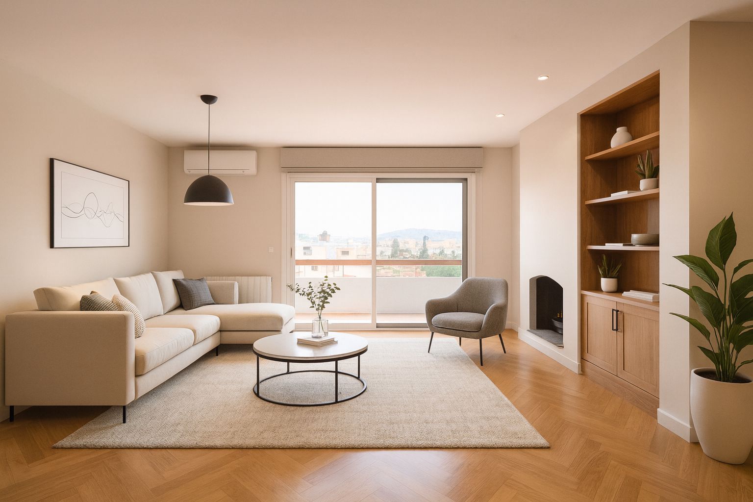 Living room of Flat for sale in Granollers  with Air Conditioner, Heating and Balcony