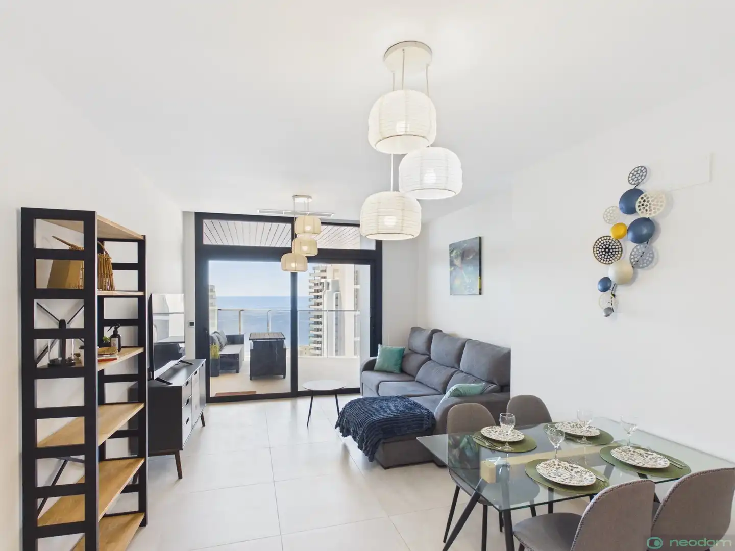 Wohnzimmer von Wohnung zur Miete in Benidorm mit Klimaanlage, Heizung und Terrasse