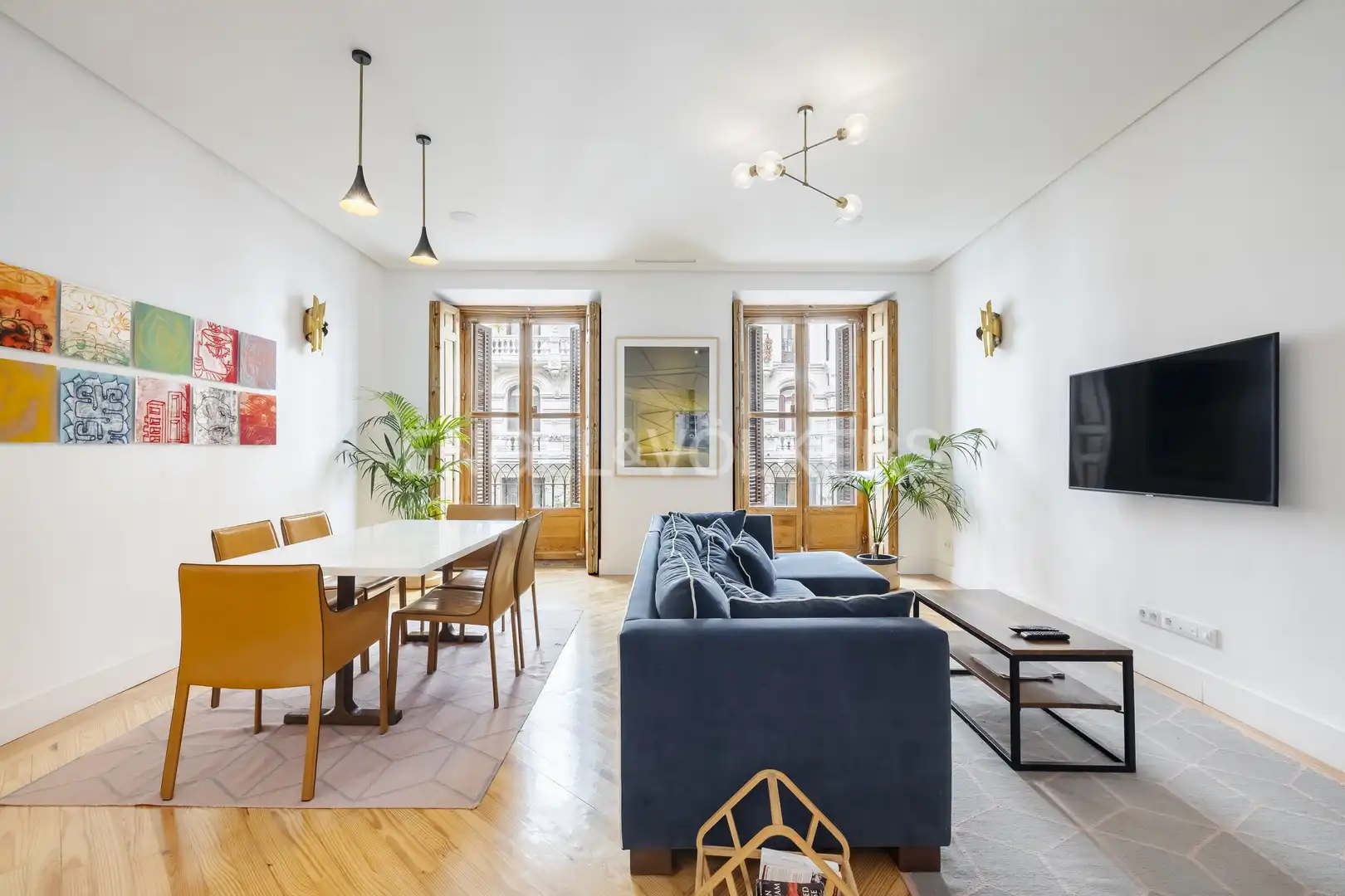 Sala de estar de Piso de alquiler en  Madrid Capital con Aire acondicionado, Calefacción y Parquet