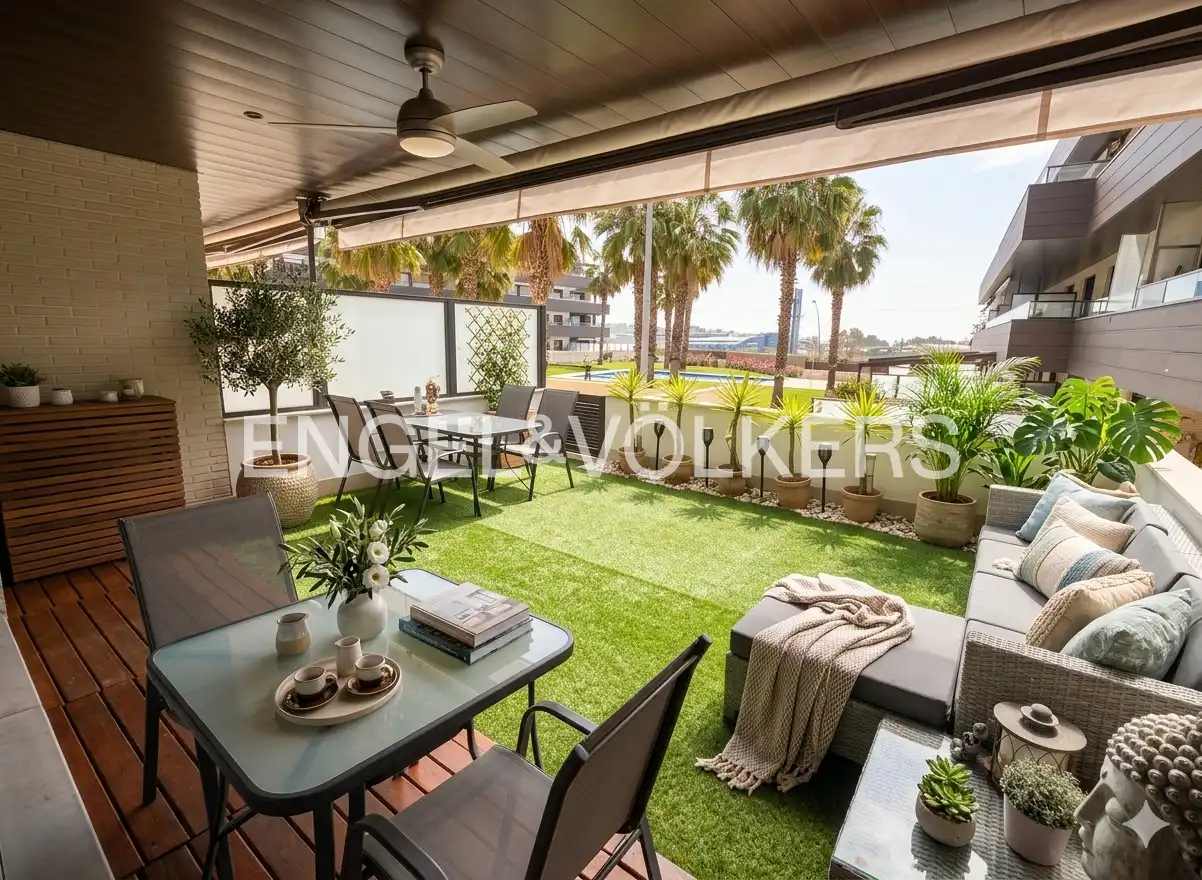 Terrace of Apartments for sale in Vilanova i la Geltrú  with Air Conditioner, Heating and Parquet flooring