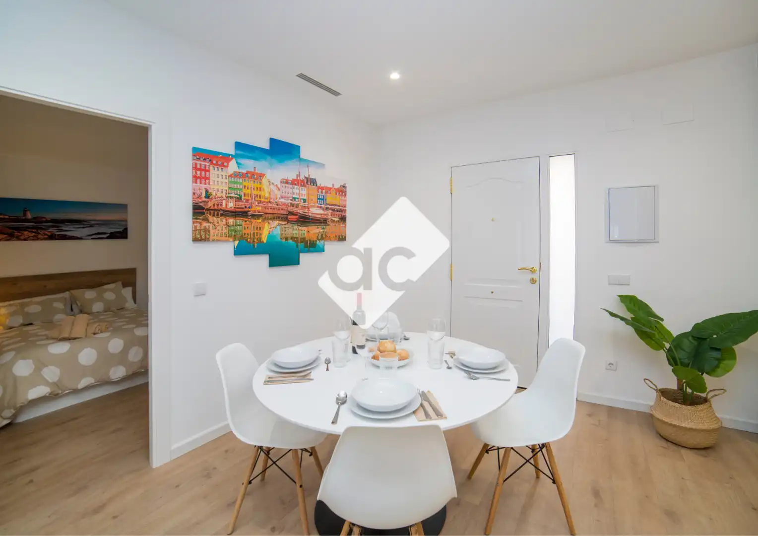 Dining room of Flat for rent in Valencia  with Air Conditioner, Heating and Terrace