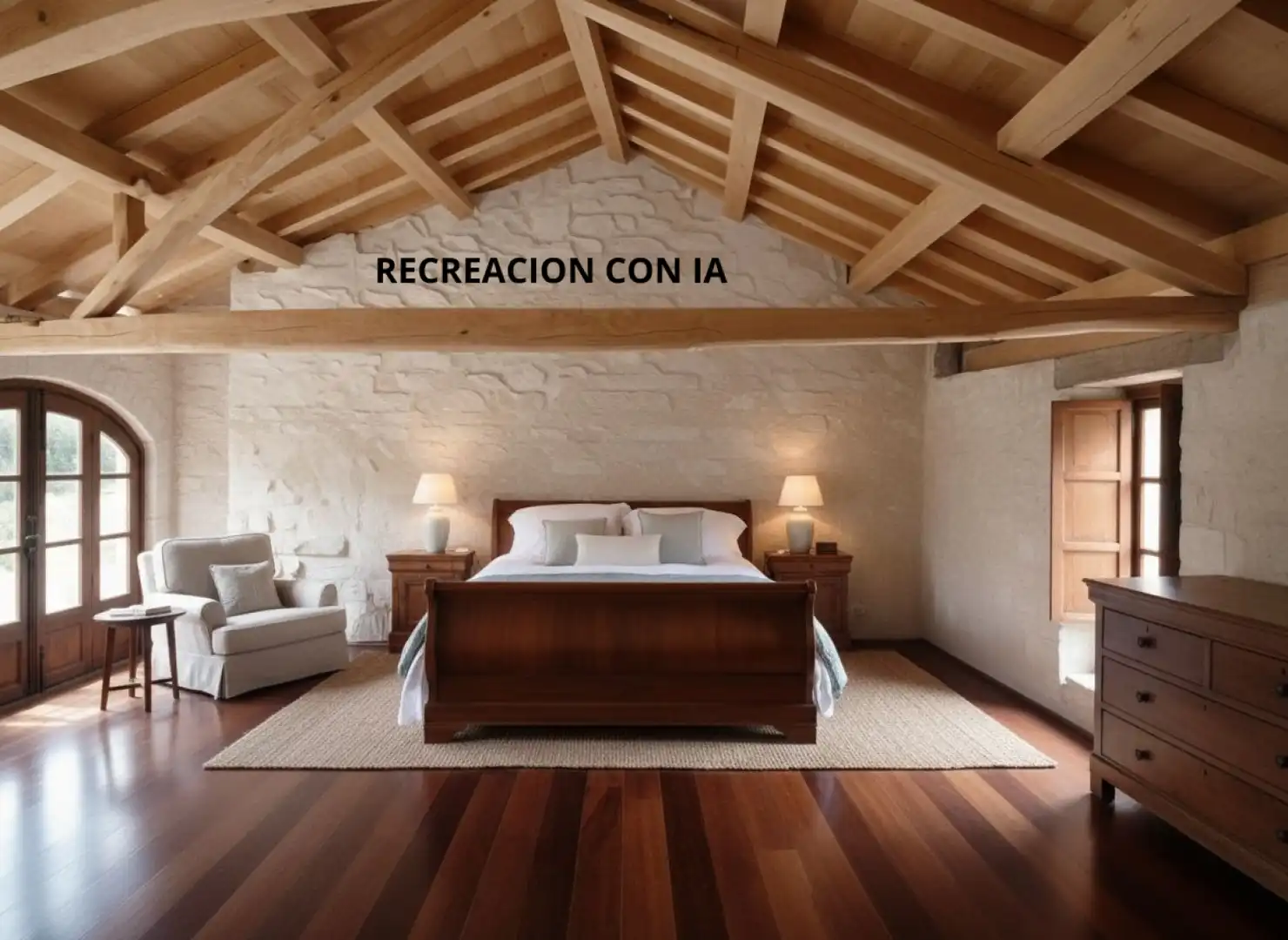 Schlafzimmer von Einfamilien-Reihenhaus zum Verkauf in Laviana mit Abstellraum und Balkon