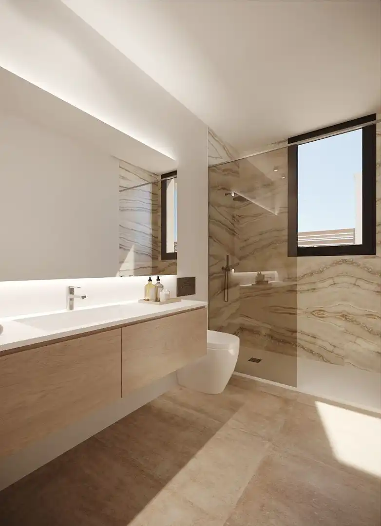 Baño de Finca rústica en venta en Alhama de Murcia con Aire acondicionado, Jardín privado y Piscina