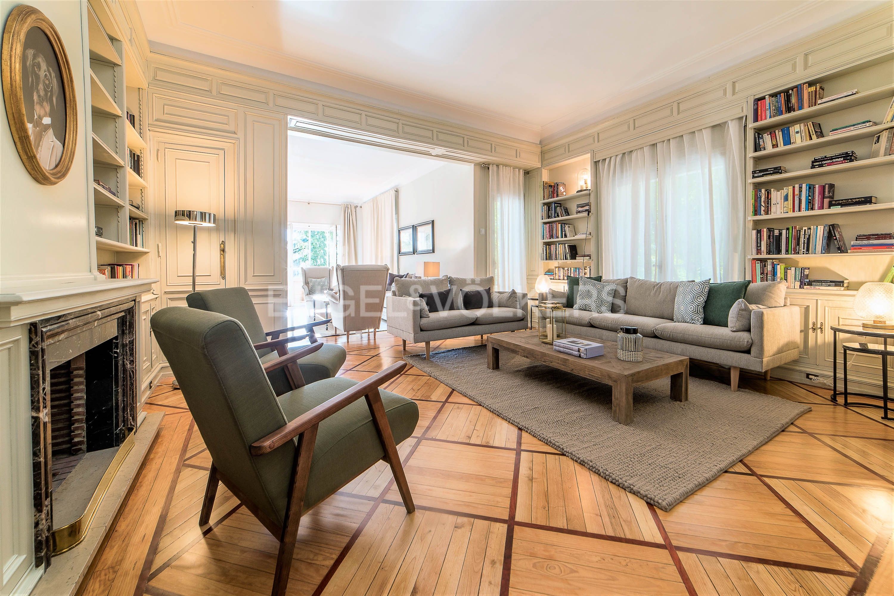 Living room of Apartment to rent in  Madrid Capital  with Air Conditioner, Heating and Parquet flooring