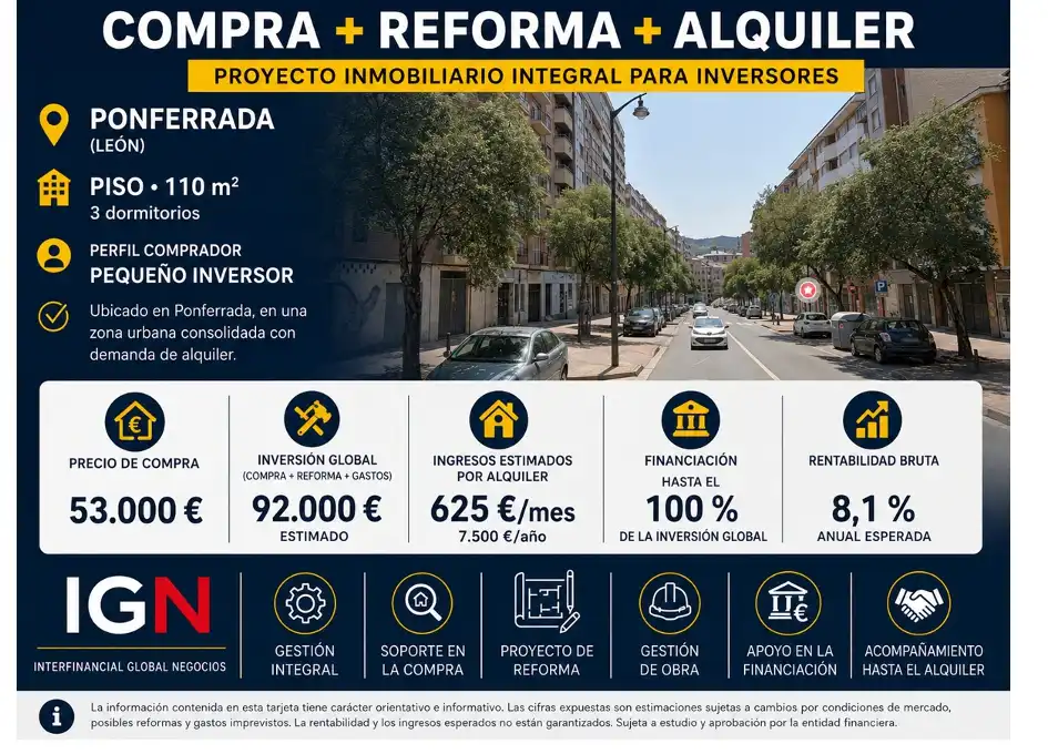 Vista exterior de Pis en venda en Ponferrada