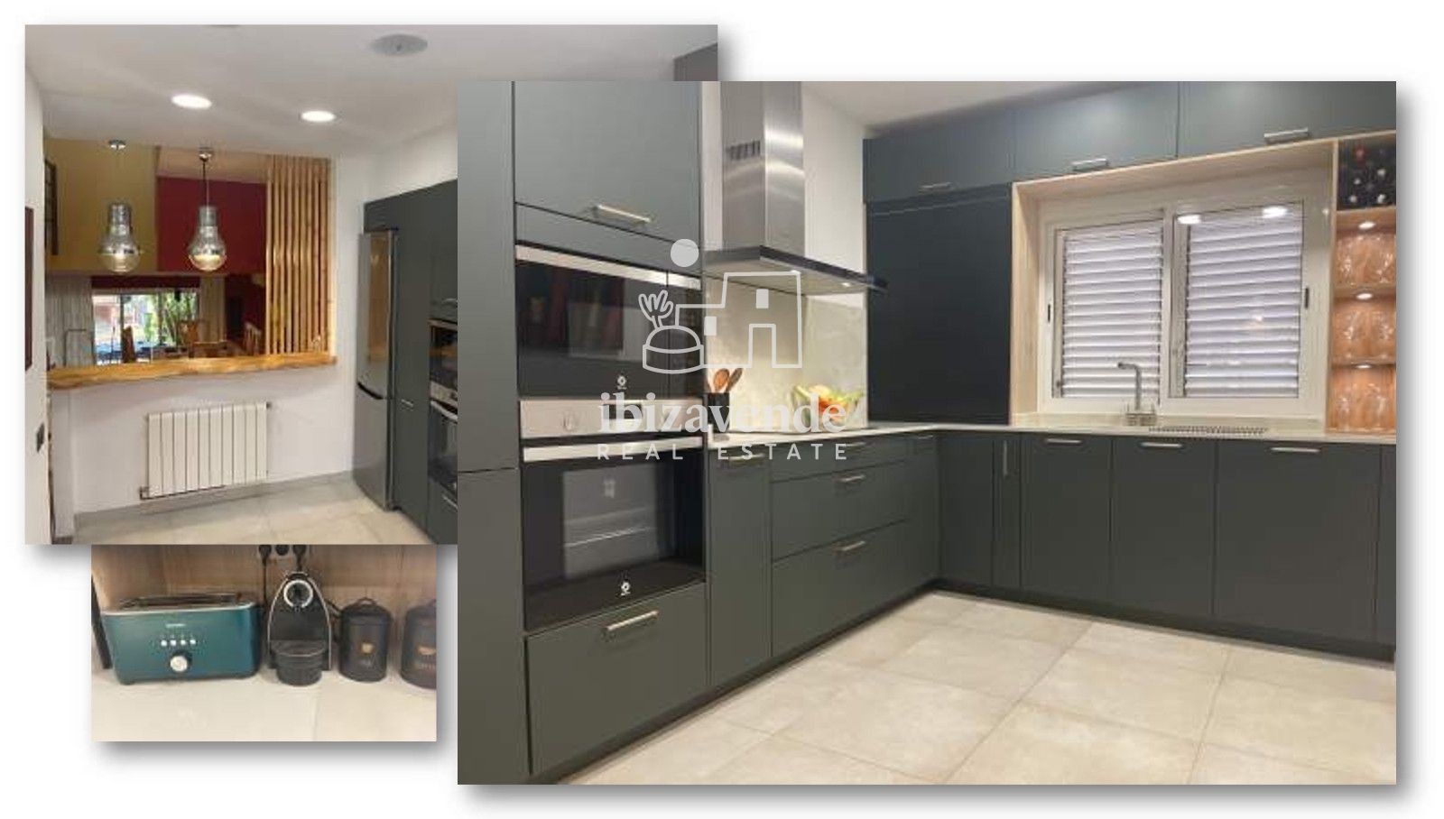 Kitchen of Single-family semi-detached for rent in Eivissa  with Air Conditioner, Heating and Terrace