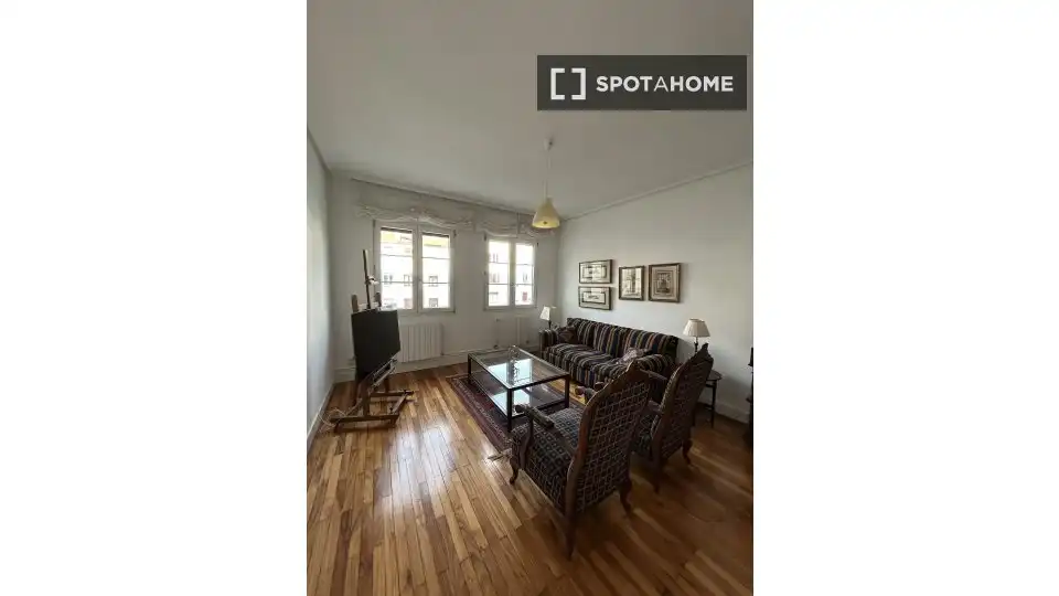 Sala de estar de Piso para compartir en Bilbao  con Aire acondicionado, Terraza y Amueblado