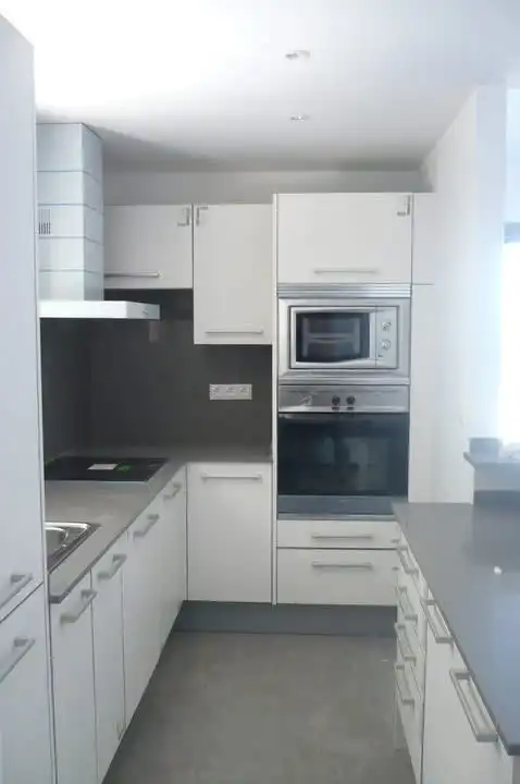 Küche von Wohnung zur Miete in Sant Josep de sa Talaia mit Klimaanlage, Heizung und Privatgarten