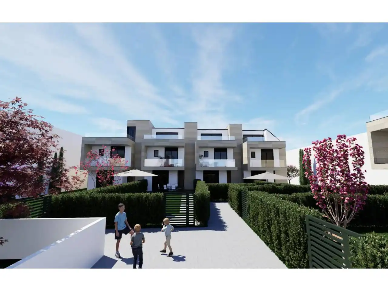 Vista exterior de Casa adosada en venda en Vigo  amb Jardí privat i Terrassa