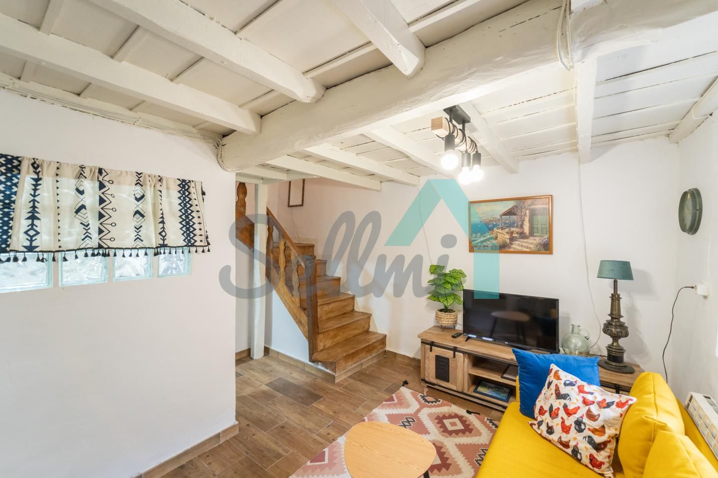 Living room of Single-family semi-detached for sale in Villaviciosa  with Heating, Parquet flooring and Furnished