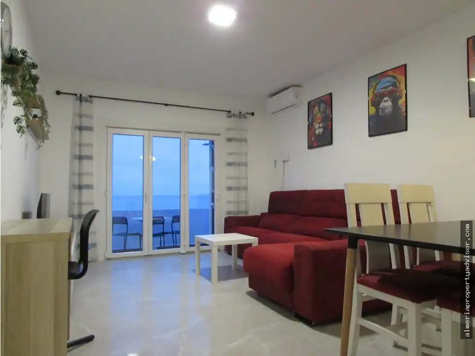 Sala d'estar de Apartament de lloguer en Mojácar amb Aire condicionat, Calefacció i Terrassa
