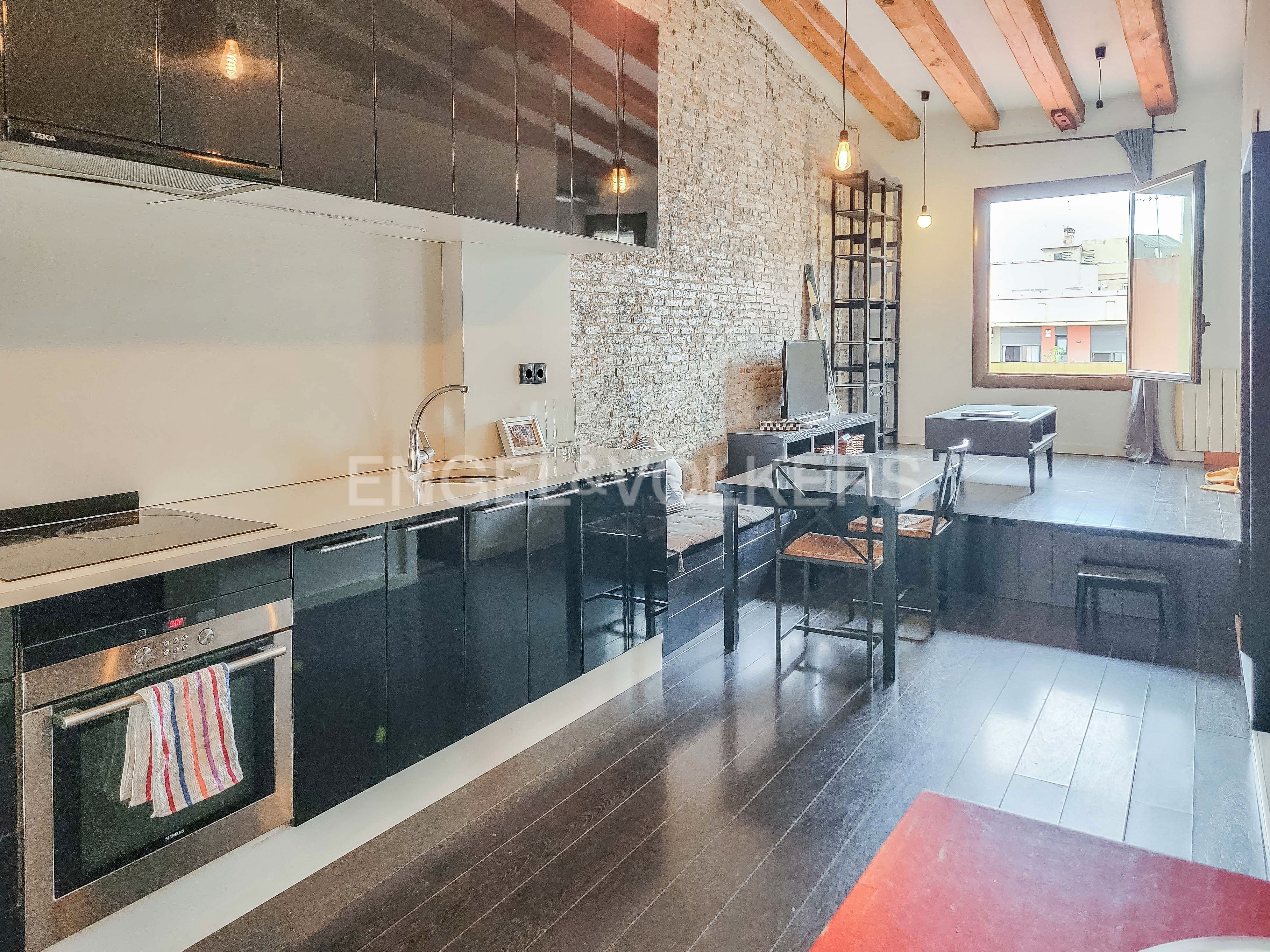 Cocina de Apartamento de alquiler en Igualada con Calefacción, Parquet y Amueblado