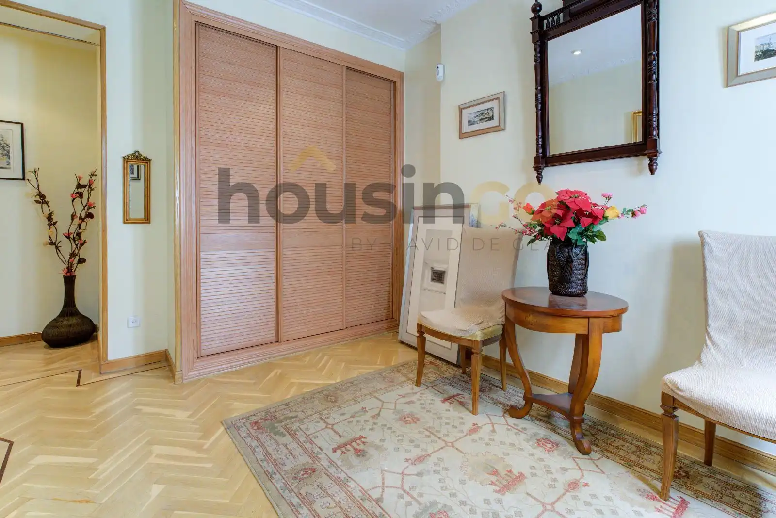 Bedroom of Flat for rent in Madrid  with Air Conditioner, Heating and Parquet flooring