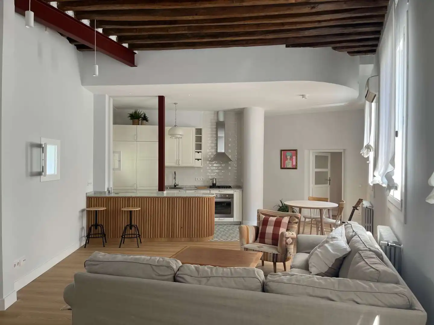 Sala de estar de Apartamento para compartir en Madrid con Aire acondicionado, Calefacción y Terraza