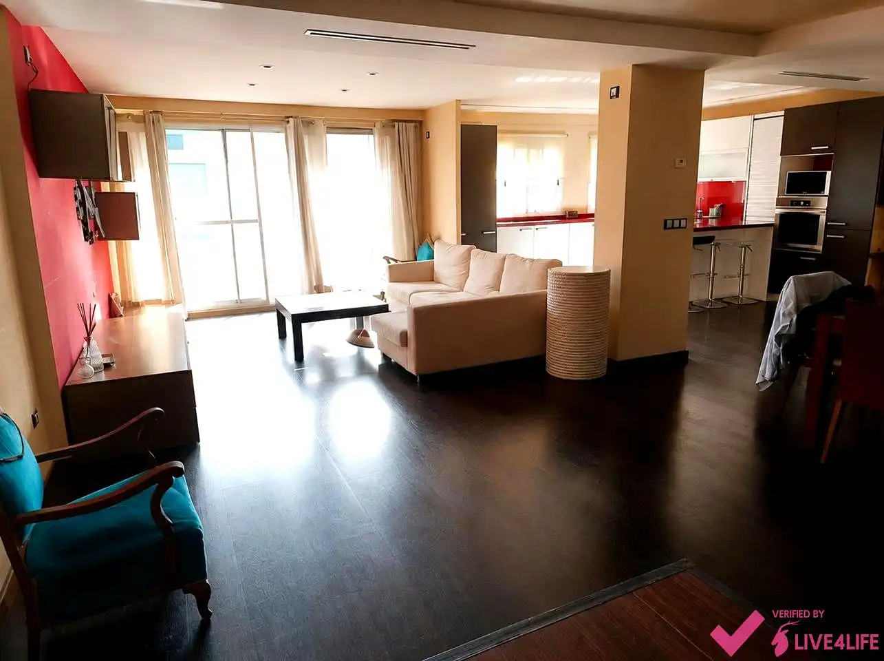 Wohnzimmer von Wohnung zur Miete in Valencia mit Klimaanlage, Terrasse und Möbliert
