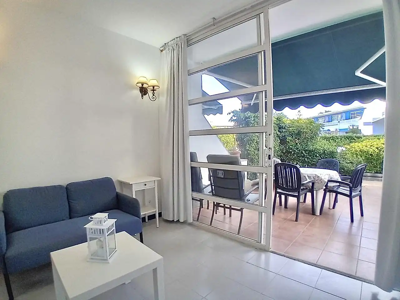 Wohnzimmer von Maisonette zur Miete in San Bartolomé de Tirajana mit Klimaanlage, Privatgarten und Terrasse