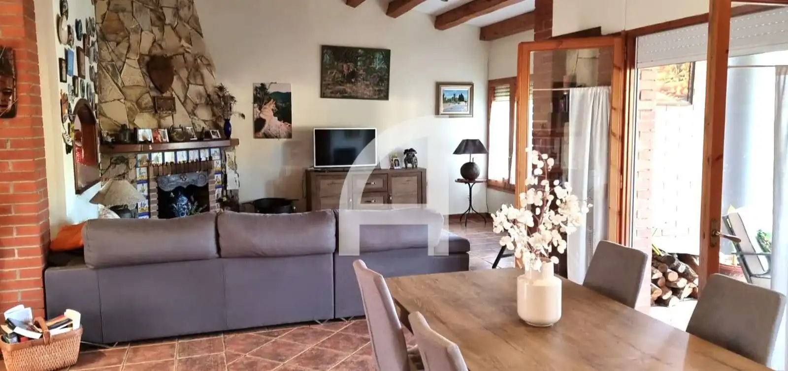 Wohnzimmer von Haus oder Chalet zum Verkauf in Palafolls mit Terrasse