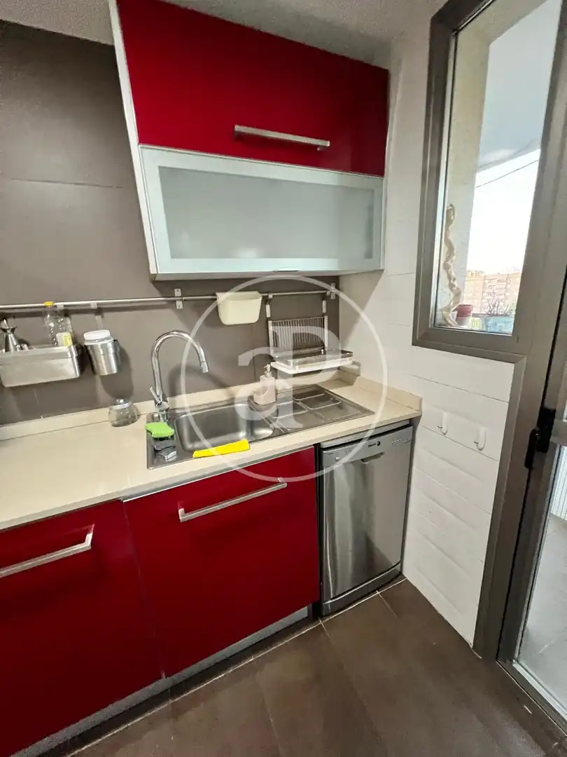 Kitchen of Flat for rent in Valencia  with Air Conditioner, Terrace and Furnished