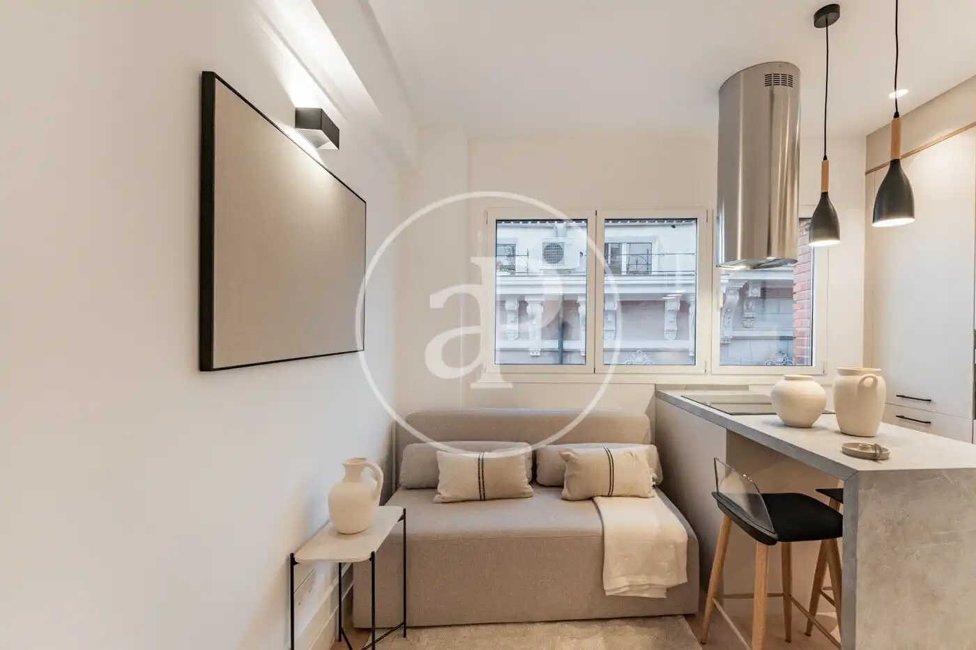 Sala d'estar de Pis de lloguer en  Madrid Capital amb Aire condicionat, Calefacció i Moblat