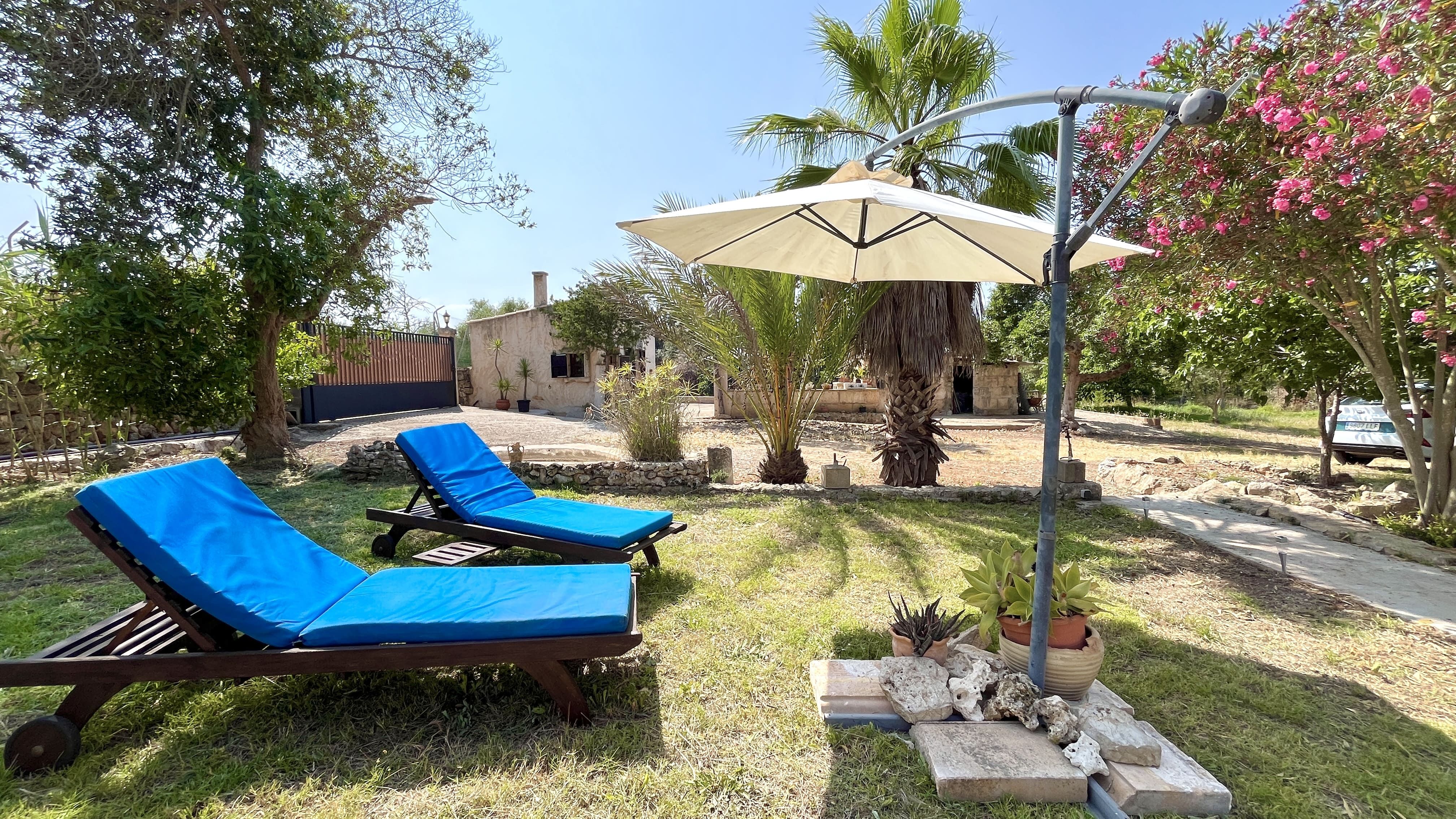Jardí de Finca rústica de lloguer en Muro amb Aire condicionat, Piscina i Moblat