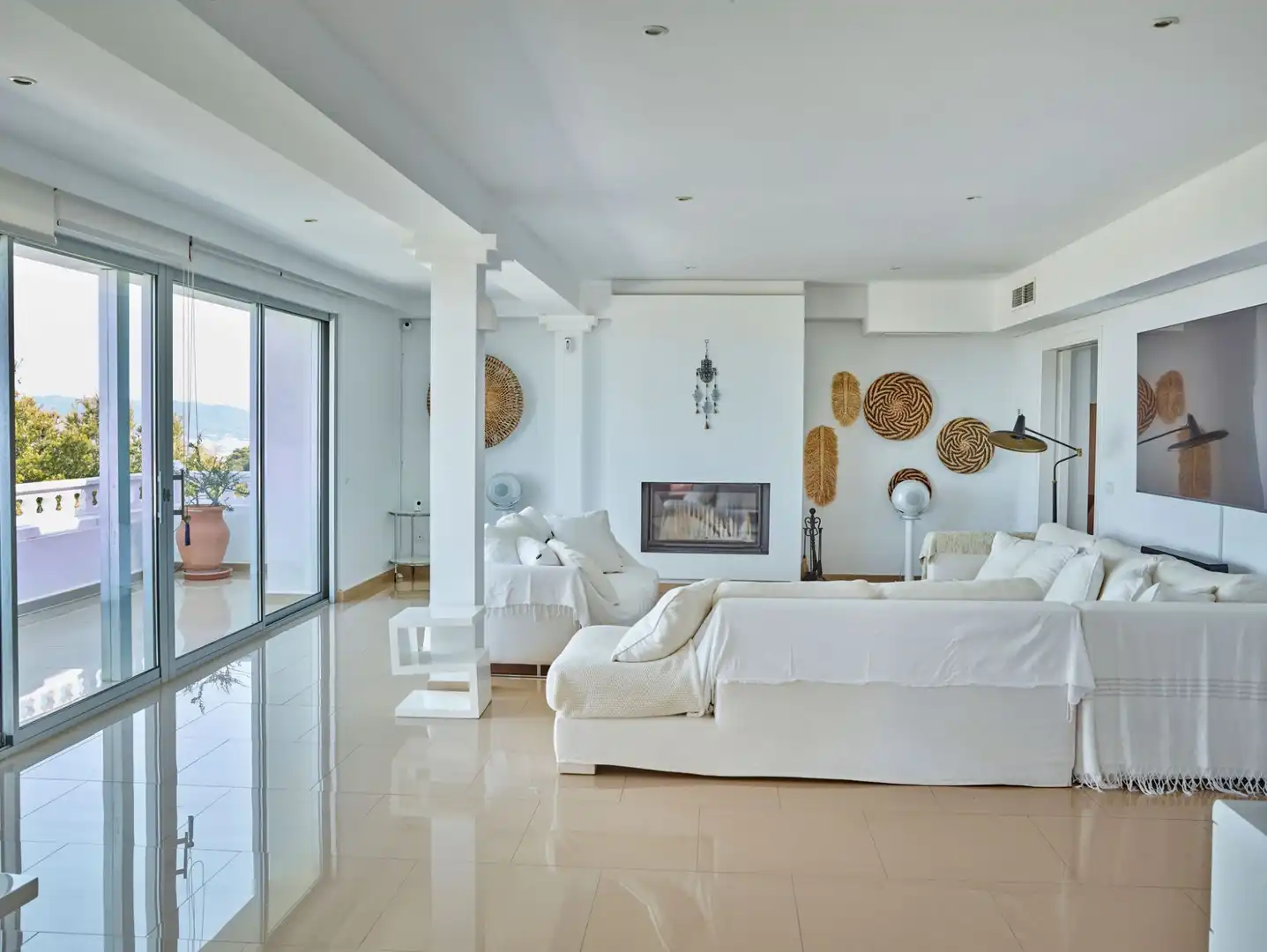 Sala de estar de Casa o chalet en venta en Sant Josep de sa Talaia con Aire acondicionado, Calefacción y Jardín privado