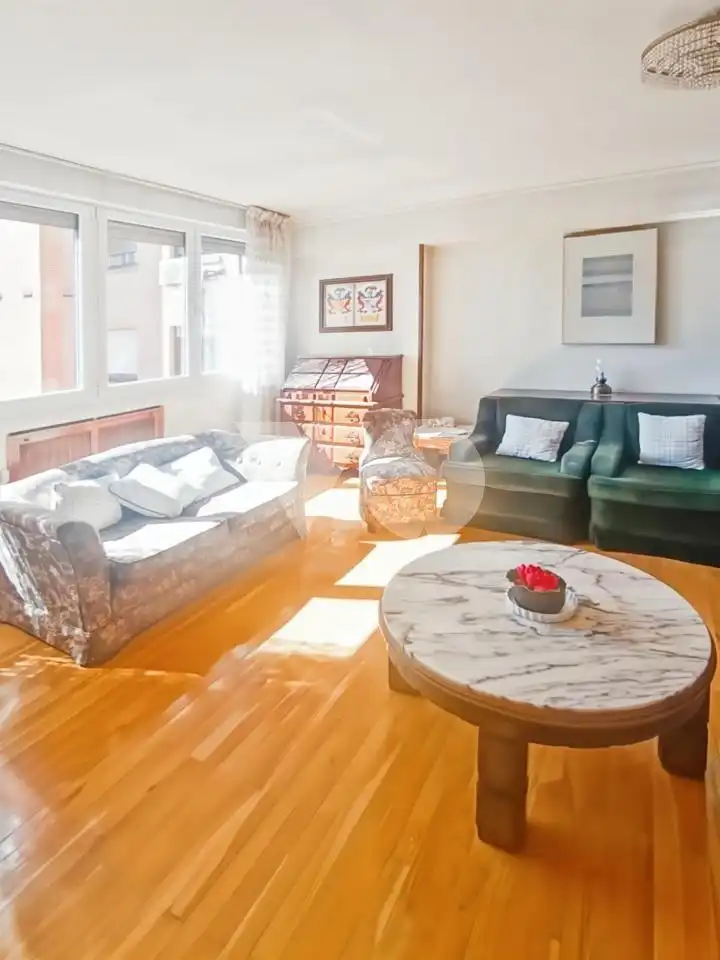 Wohnzimmer von Wohnung zum Verkauf in Madrid mit Heizung, Parkett und Terrasse