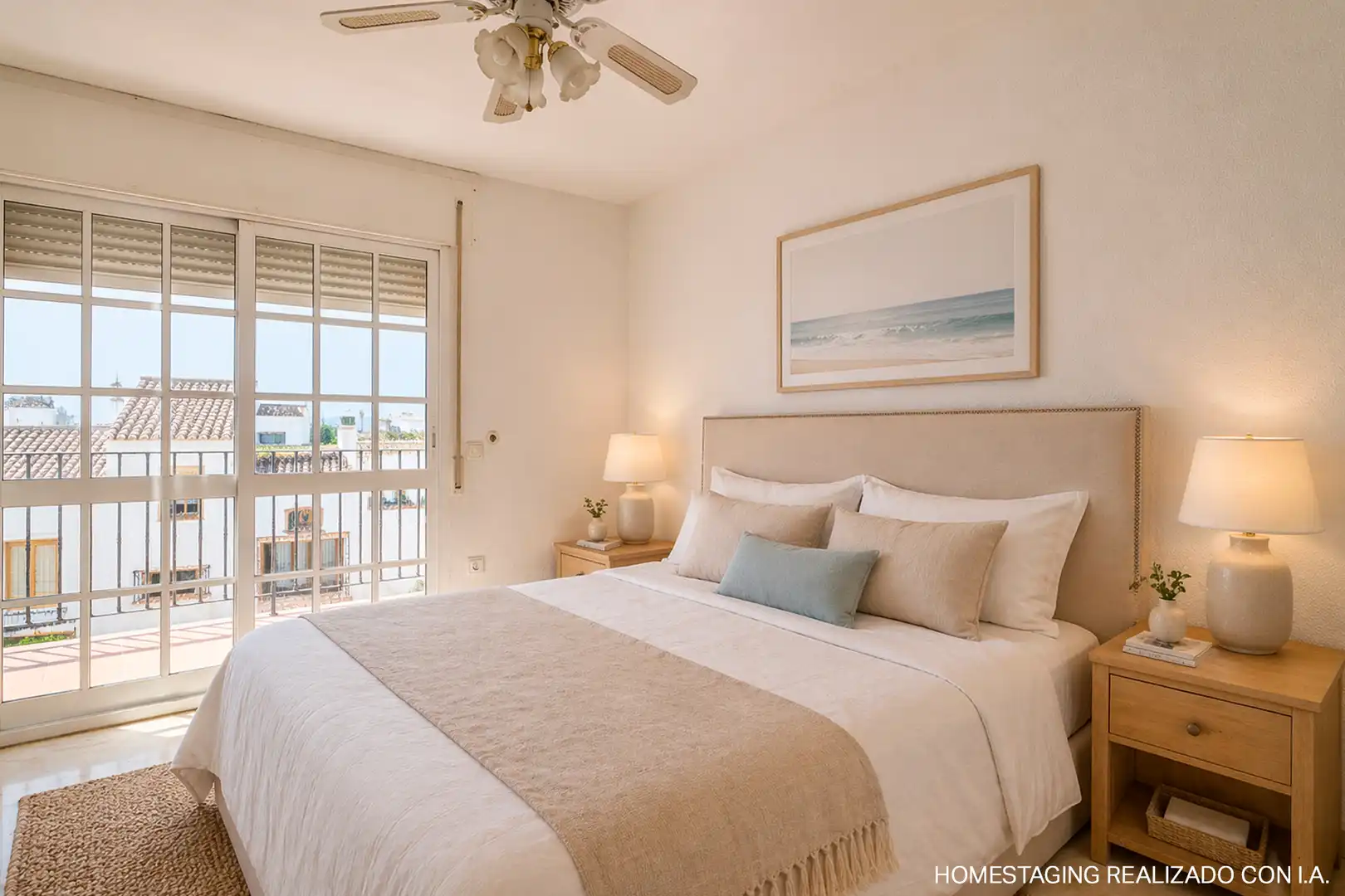 Schlafzimmer von Einfamilien-Reihenhaus zum Verkauf in Marbella mit Klimaanlage, Heizung und Terrasse