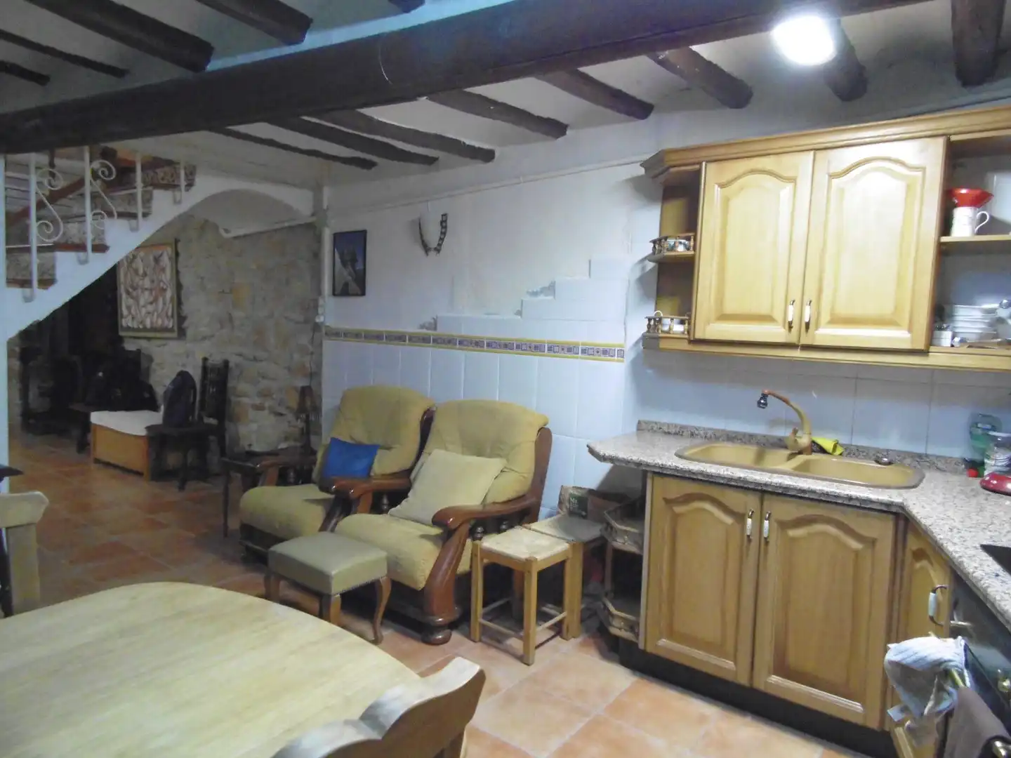 Cuina de Casa adosada en venda en Albocàsser amb Calefacció, Terrassa i Moblat