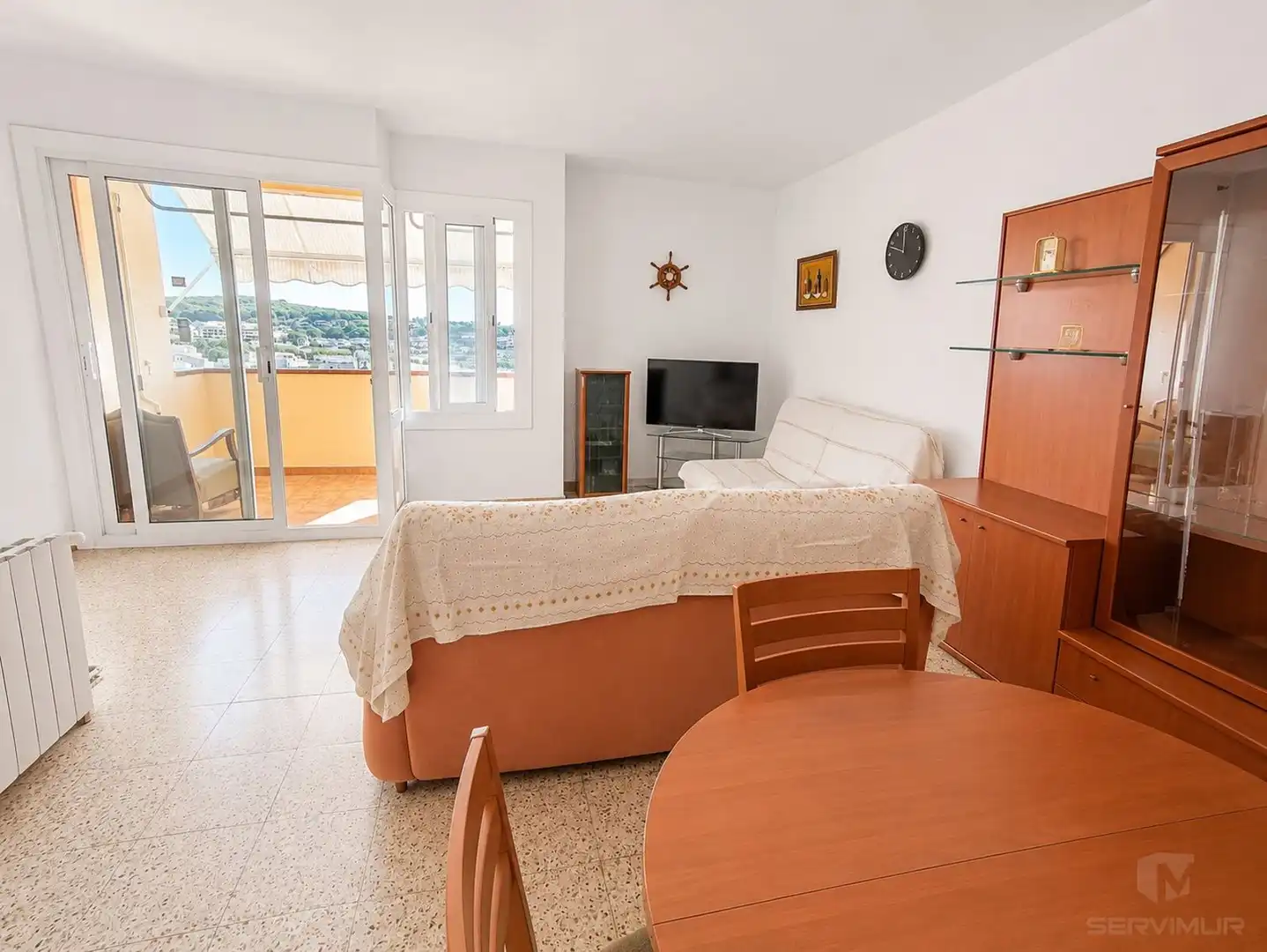 Living room of Flat for sale in Canet de Mar  with Heating, Terrace and Furnished