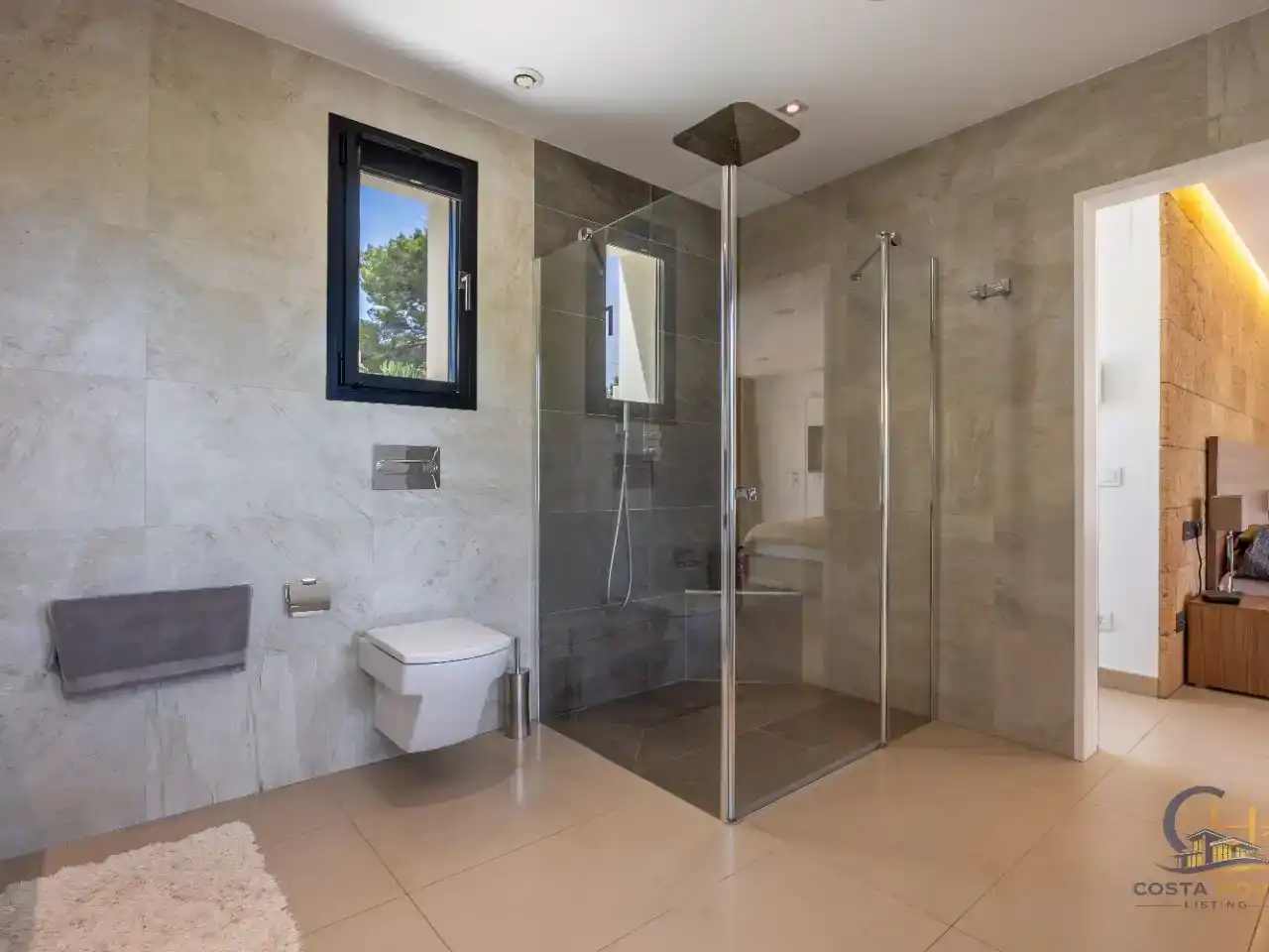 Badezimmer von Wohnung zum Verkauf in Moraira mit Klimaanlage, Schwimmbad und Balkon