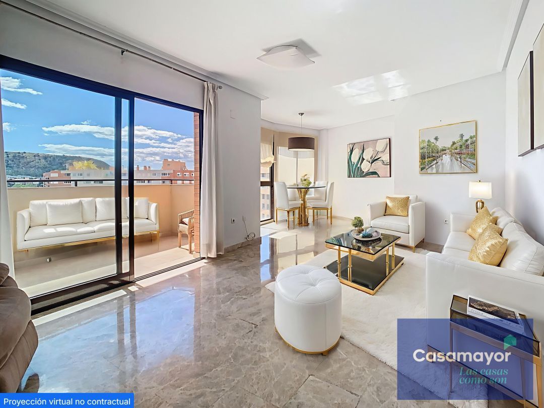 Sala de estar de Piso en venta en Alicante / Alacant con Aire acondicionado, Jardín privado y Terraza