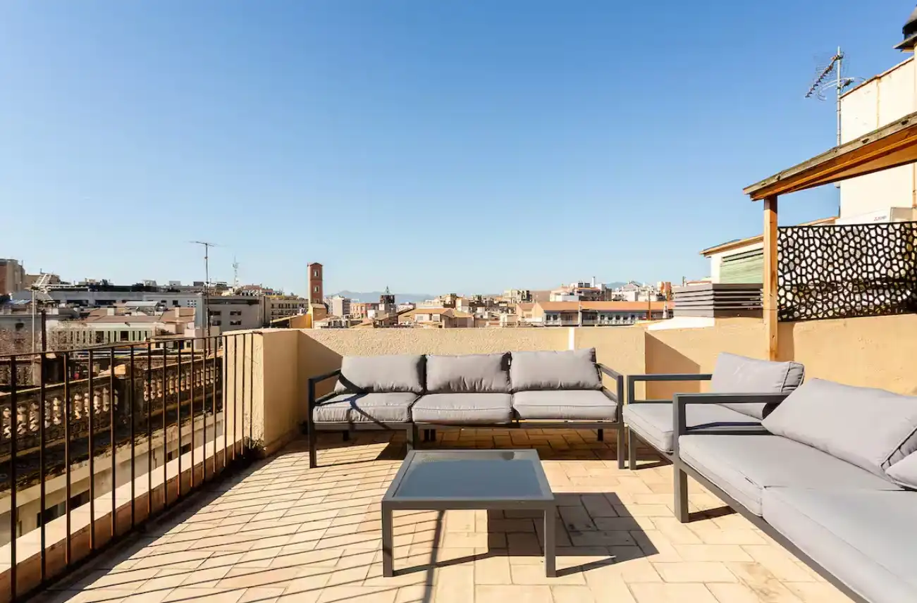 Terrasse von Wohnungen zur Miete in Girona mit Klimaanlage, Heizung und Parkett