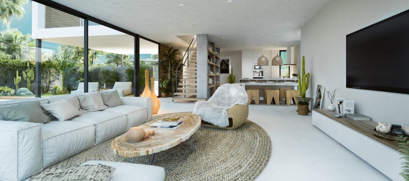 Sala de estar de Casa o chalet en venta en Estepona con Aire acondicionado, Calefacción y Jardín privado