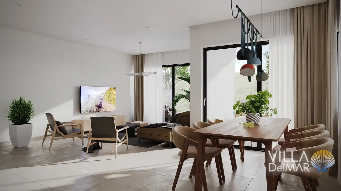 Living room of Houses for sale in Calpe / Calp  with Air Conditioner, Heating and Private garden