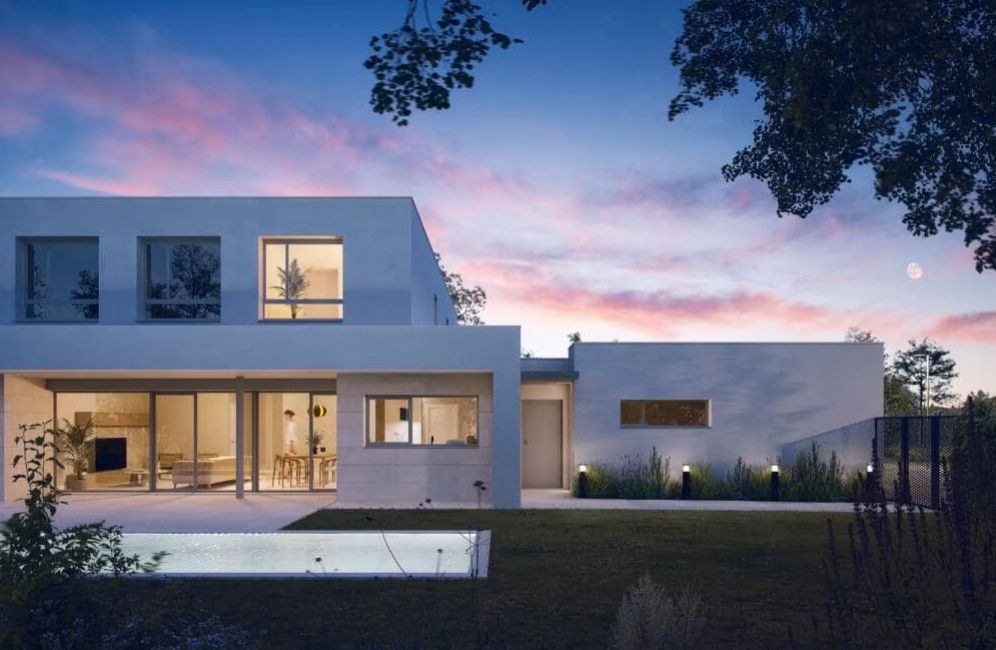 Außenansicht von Einfamilien-Reihenhaus zum Verkauf in Paracuellos de Jarama mit Klimaanlage, Heizung und Privatgarten