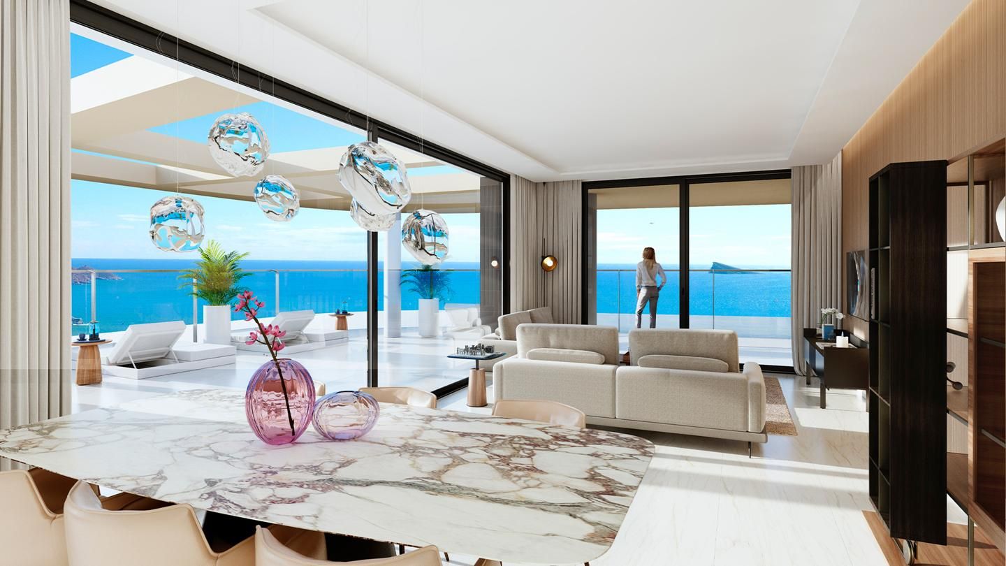 Living room of Flat for sale in Benidorm  with Air Conditioner, Terrace and Swimming Pool
